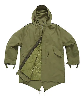£79.95 • Buy M51 Vintage Retro Fishtail Parka With Quilted Liner Sizes XS-3XL Black OD Green