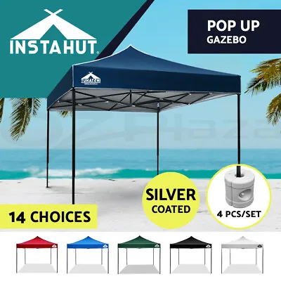 $124.95 • Buy Instahut Gazebo Pop Up Marquee 3x3 Outdoor Wedding Gazebos Tent Folding Canopy