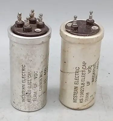 2  Western Electric    Can Capacitors 15  Mfd - 400 Vdc / 125 Mfd - 400 Vdc • $99