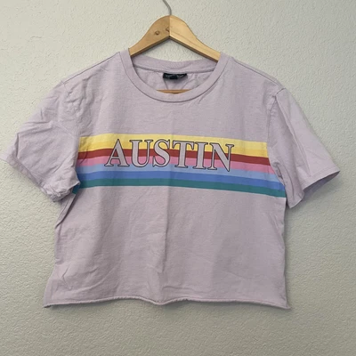 £13.54 • Buy TOPSHOP Women 6 Crop Tee T Shirt Top Rainbow “AUSTIN”