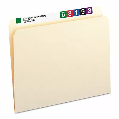 Smead File Folders Straight Cut One-Ply Top Tab Letter Manila 100/Box 10300 • $24.03