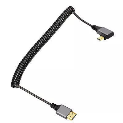 CY Angled HDMI 2.0  Male To HDMI Male 4K 60HZ Stretch Coiled Cable For HDTV PC • $7.94