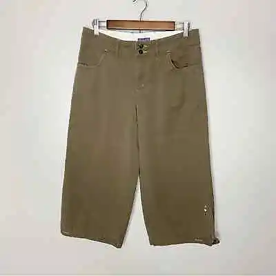 Ibex Olive Green Organic Cotton Wide Leg Crop Pants Size 8 • $50