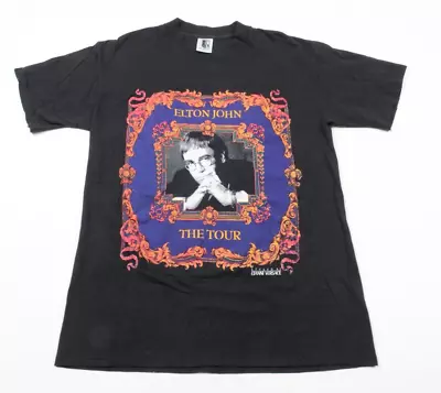 Vintage Elton John 1992-1993 The Tour Shirt Adult Large Black Gianni Versace • $39.97