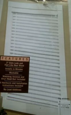 Home Impressions 23  X 72  2  Faux Wood Blinds White Vinyl Mini Blinds FS   • $35