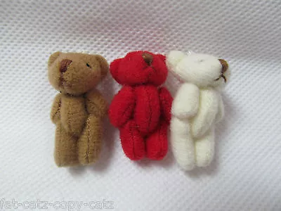 £3.95 • Buy TINY MINIATURE HANDMADE CUTE JOINTED TEDDY BEAR 4cm MOBILE BAG CHARM UK SELLER