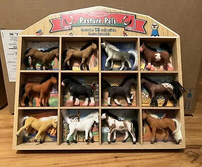 Melissa & Doug Pasture Pals Set Of  12 Fuzzy Horses With Display • $13.99