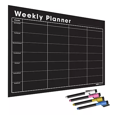 Weekly Wall Planner Sticker + Liquid Chalk Markers Calendar Timetable Whiteboard • £14.95
