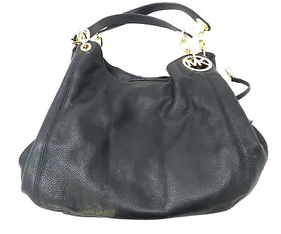 Michael Kors Fulton Large Shoulder Tote Black/Gold • $205