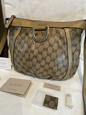 Auth Gucci GG Crystal Abbey Metallic Crossbody Purse • $300