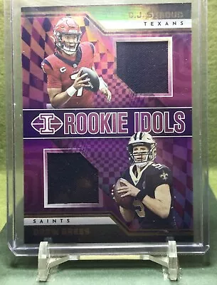 C.J. CJ Stroud/Drew Brees 2023 Illusions Rookie Idols Jersey Relic Texans • $3.25