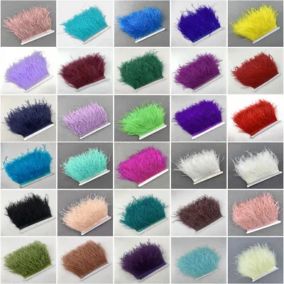 120Color 10 Meter Ostrich Feather Trims 8-15cm/3-6inch Fluffy PlumasFor Clothing • $14.99