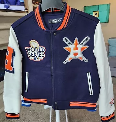 Mlb Houston Astros Women's Wool Varsity Cropped Jacket - Medium - Nwt • $150