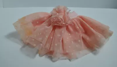 Vintage Doll Skirt Pink Polka Dot Three Tier Large Bow Size • $8