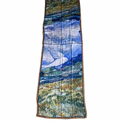 Pure Silk Art To Wear Scarf Wrap Shawl Multicolor Impressionist Museum Landscape • $40.18