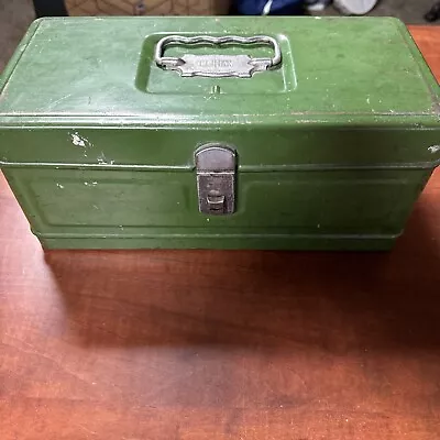 Vintage Green Metal CLIMAX Storage Cash Box Tactical Fishing Rare Tin Container • $16