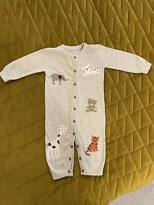 Baby’s Fine Knitted Animal Baby Grow / Sleep Suit 6-9 Months ￼ • £12