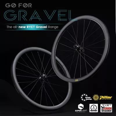 GRAVEL Carbon Wheelset Disc Brake Cyclocross Tubeless Ready 700C Wheels 38x30Rim • $399.98