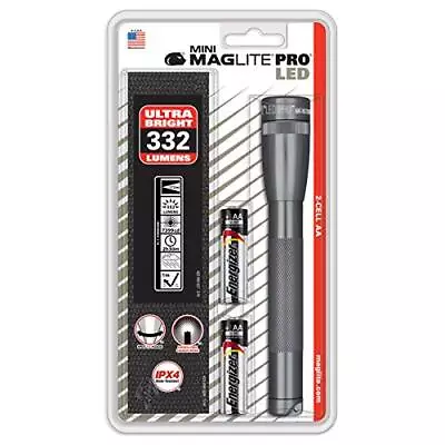 MagLite - SP2P09H Maglite Mini PRO LED 2-Cell AA Flashlight With Holster Gray • $60.94