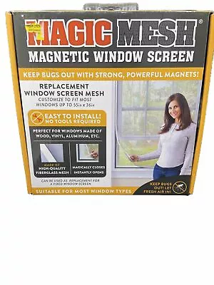 Magic Mesh Magnetic Window Screen Customize To Fit Most Windows Up To 55” X 36” • $15.50