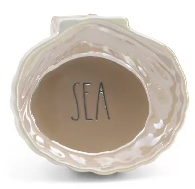 Rae Dunn Ivory Iridescent Luster ￼SEA Shell Clam Shaped Bowl Mermaid NIB • $26