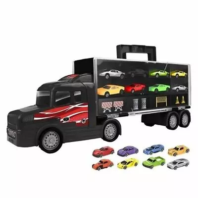 Teamsterz Car Transporter Truck Lorry With 8 Cars In Cary Case Vehicle Kids Toy • $68.68