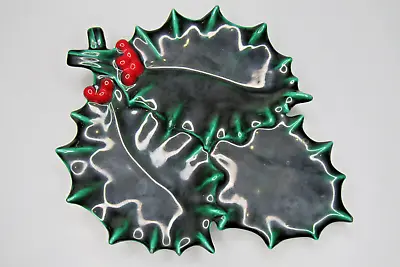 $17 • Buy Vintage Christmas BERRY Ceramic Handmade Candy Cake Biscuit Plate