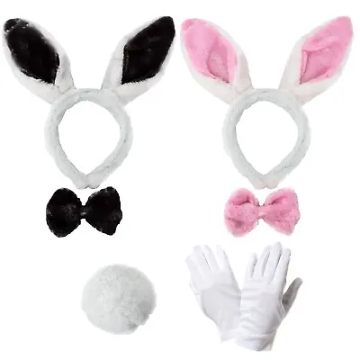 Kids Easter Spring Bunny Rabbit Dress Up Kit - Ears Bow Tie Tail & White Gloves • £4.99