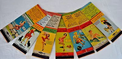 Vintage Naughty Matchbook Maid Elvgren PinUp Girl 1940s WWII Lot Of 7 • $55.19