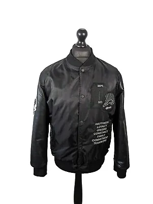 Zara Bomber Jacket Men's Medium Black Patches Cool • £15
