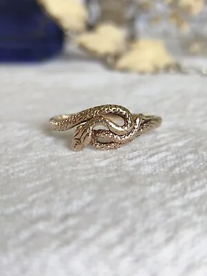 Vintage 9ct Yellow Gold Snake Or Serpent Ring Size 10.5 Or U • $475