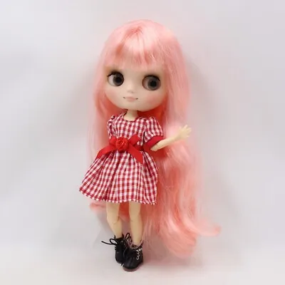 8  Middle Blythe Factory Doll Joints Body Pink Long Hair 1/8 Bjd Matte Face • $71.19
