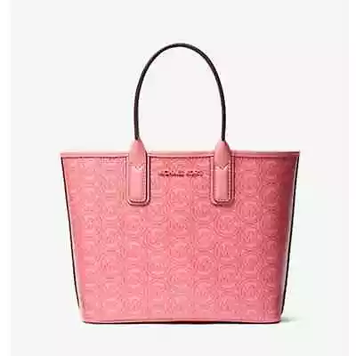 Michael Kors Vegan Small Logo Jacquard Tote Bag In Sherbert • $55