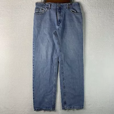 Vintage Levi's 555 Jeans Women’s Guy's Fit Straight Leg 34/31 M Red Tab • $25