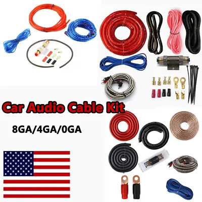 0/4/8 Gauge Amp Kit Amplifier Install Wiring Complete Wire Car Audio Subwoofer • $23.99