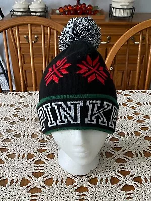 Victoria’s Secret VS Pink Knit Pom Pom Cap Beanie – One Size • $10