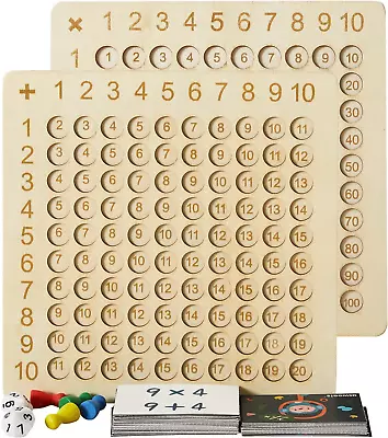 Wooden Montessori Multiplication Addition Board Game Toy Educational Math Table • $16.57