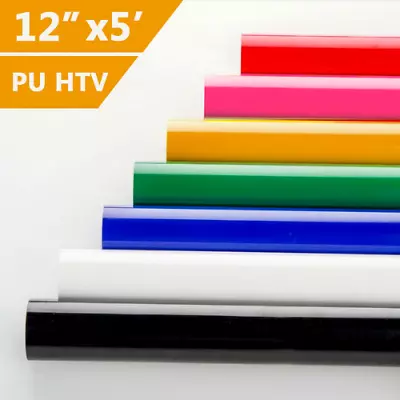 Heat Transfer Vinyl Roll Iron On Heat Press PU HTV T-shirt 12 X 5FT For Cricut • $6.99