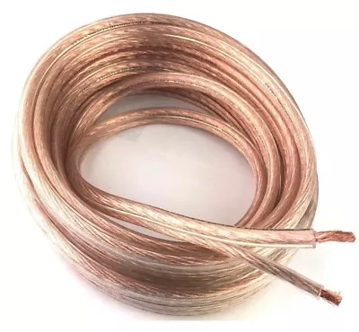 Clear 14 AWG True Gauge 100 FT Pure Copper Marine Car Audio Speaker Cable Wire • $39.95