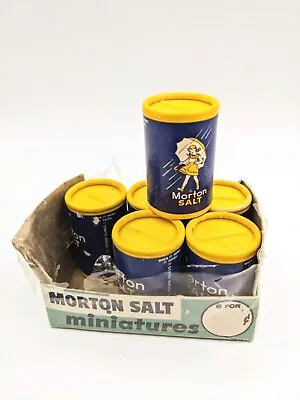 Vintage New Stock 6 Morton Salt Miniatures Retro Granny Cabin Rustic Boho Chic • $20.24