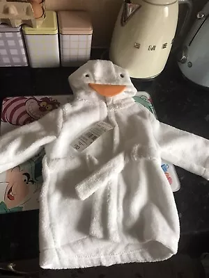 Baby Dressing Gown Towelling Bath Robe BNWT Cute Unisex  0-3 Months • £4.90