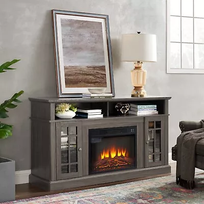 Classic TV Media Stand Modern Entertainment Console 23  Fireplace Insert For 65  • $333.99