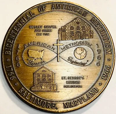 Baltimore MD - Bicentennial Of American Methodism - 1766-1966 - Large Medal • $12