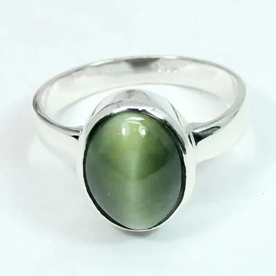 Natural Cat's Eye Chrysoberyl Gemstone Ring Woman And Men Handmade Ring • $65