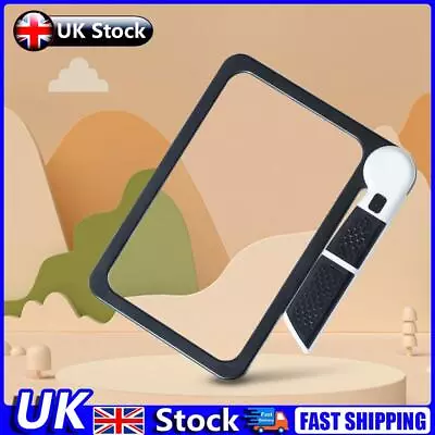 New Square Magnifier With Gluing Handle Magnifying Glass Light For Books Reading • £10.59