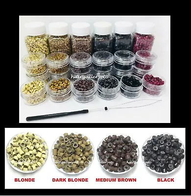 Silicone Lined Micro Rings Crimp Beads For Feather Hair I Tip Extension LOOP USA • $7.45