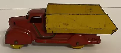 Vintage 1930's-1940's Marx Pressed Steel - Tin 7 1/2  Tilting Bed Toy Dump Truck • $9.99