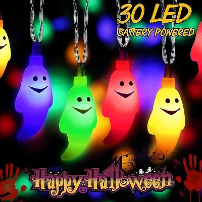 30 LED Fairy String Lights Party Ghost Battery Operated Remote Control RGB 3M • £8.95