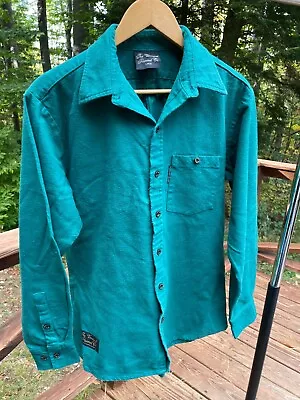 The Vermont Flannel Co Men's L Chamois Green Cotton Button Up Shirt Made In USA • $22.92