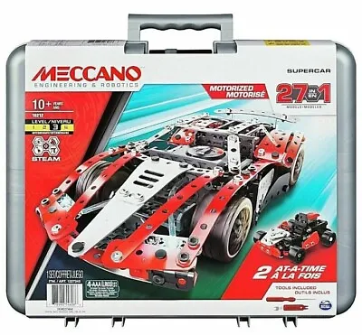 £75 • Buy Meccano Supercar 27-in-1 Models Electric Motor Building Set New Kids Toy Age 10+